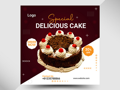 Delicious Cake Social Media Post Design cake cake post delicious design discount discount post fast food food offer offer post pizza post pizza post design post sale restaurant post sale sale tamplate special