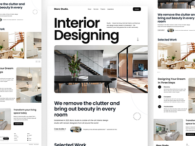 Interior Design Studio Landing Page agency architect architecture design design studio designer framer interior architect interior architecture interior design landing page studio ui uiux user interface web design webflow website