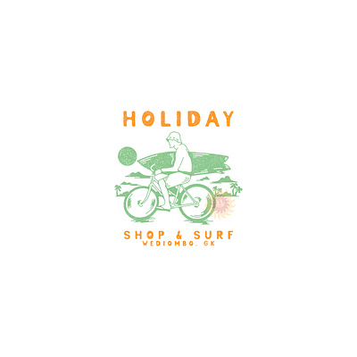 This is an illustration bicycle on a beautiful beach appareldesign bicycle branding design graphic design illustration surf typography ux vector