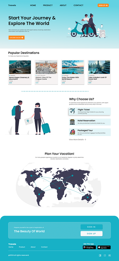 Modern Travel Website UI graphic modern ui website