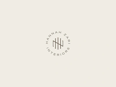 Hannah Zari Interiors Secondary Logo badge logo brand identity branding elegant logo logo logo design logo design concept logotype minimal design modern logo typography visual identity