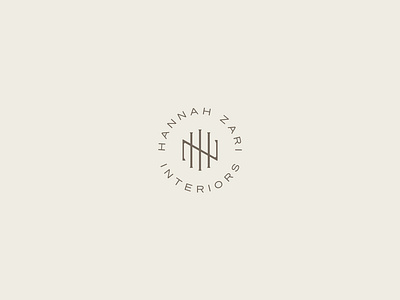 Hannah Zari Interiors Secondary Logo badge logo brand identity branding elegant logo logo logo design logo design concept logotype minimal design modern logo typography visual identity