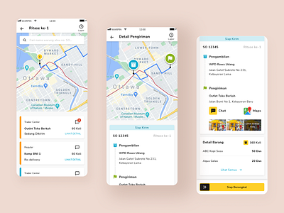 Warung Pintar's Courier App courier fmcg logistics mobile ui ux