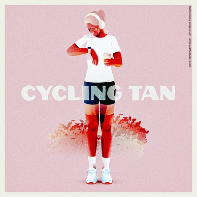 Cycling Tan, Relax bicycle cycling female athlete illustration relax zen