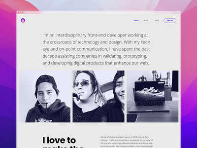 IAMLEIGH / Website concept design minimalist personal website portfolio purple simple ui website