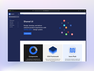 Shared UI 3.0 - Storybook Showcase dark blue design portfolio showcase storybook ui ux website