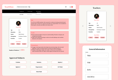 Tutor Web App Design figma ui webapp design website