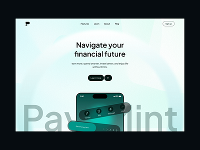 PayrMint - Digital banking Landing page 3d animation branding graphic design logo motion graphics ui