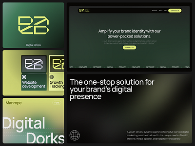 Digital Dorks Branding bento branding design figma gradient graphic design interaction logo minimal product design typography ui ux vector