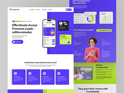 CrystalLeads application website design conversion design leads design leads page design mobile application ui website design