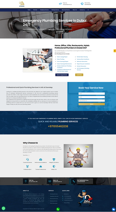 Plumbing Service Website Design elementor landing page ui web website design wordpress website