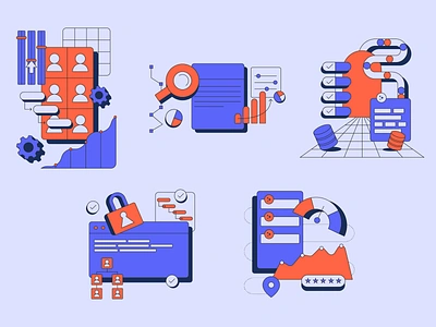 Bot Automation automation bot data design dev development illustration report vector workflows