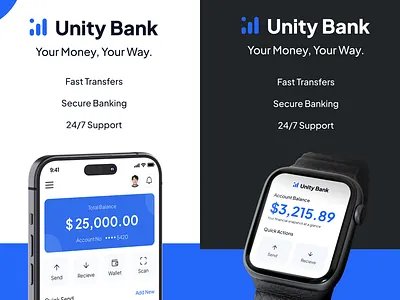 Unity Bank App app design fintech trending ui design uiux