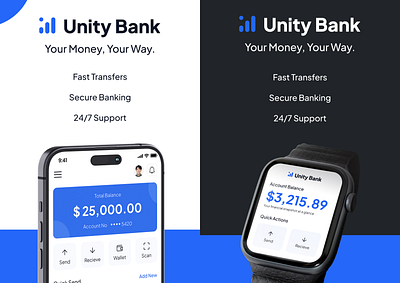 Unity Bank App app design fintech trending ui design uiux