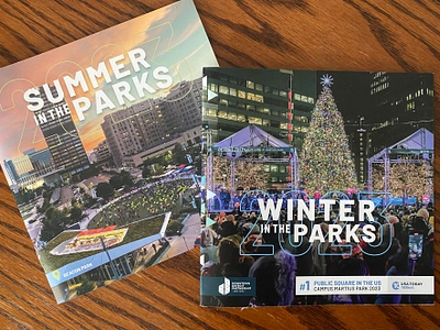 Downtown Detroit Parks / Summer & Winter Brochures brochure design detroit downtown detroit parks graphic design print