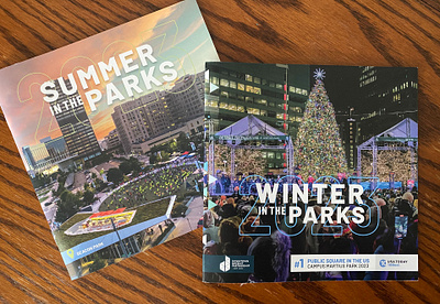 Downtown Detroit Parks / Summer & Winter Brochures brochure design detroit downtown detroit parks graphic design print