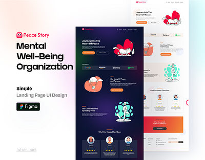 "Peace Story" Landing Page UI Design branding graphic design ui