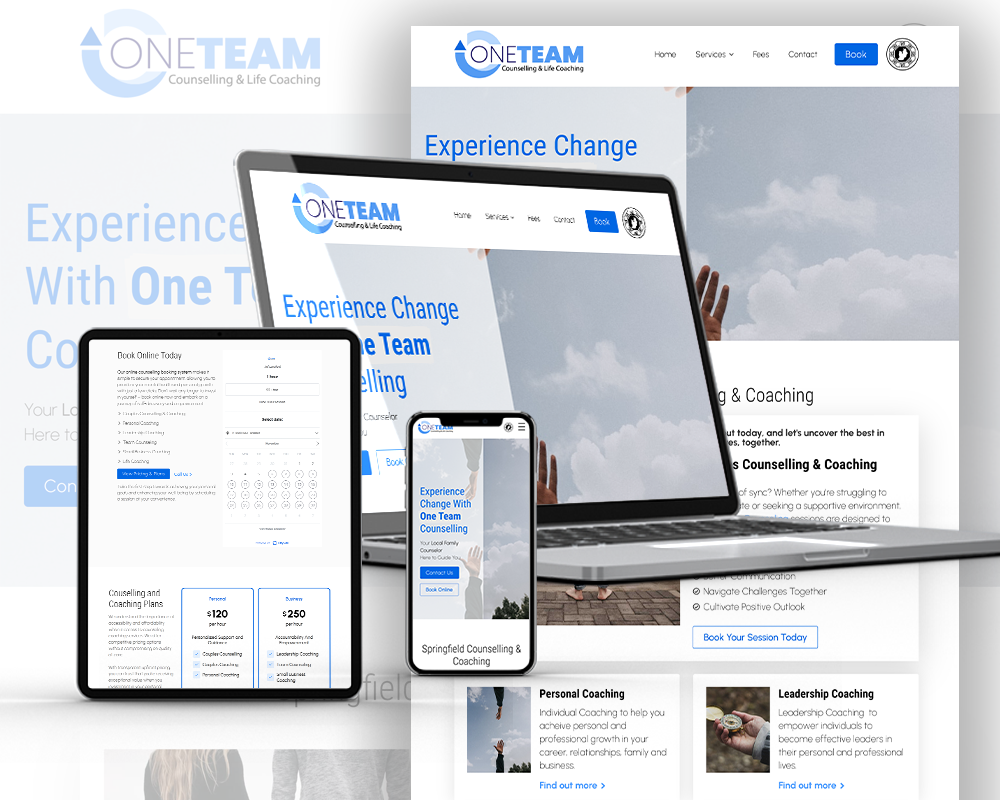 One Team Queensland branding design logo seo video editing web design website wordpress