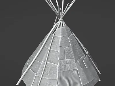 3D printable native american teepees 3d 3d art 3d model 3d printing 3d sculpting blender design