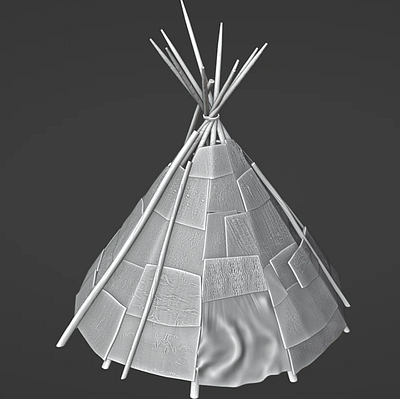 3D printable native american teepees 3d 3d art 3d model 3d printing 3d sculpting blender design