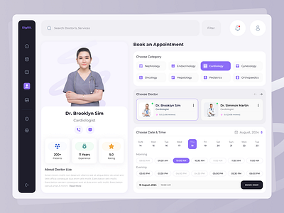 Doctor Appointment Booking Dashboard application appointment appointment booking booking flow clinic website dashboard design doctor doctor appointment doctor bookig health healthcare hospital dashboard hospital website medicine patient ui ui design ux web design website