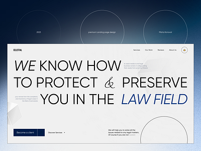 Law Agency Landing Page - Celestials 3d animation celestials cube design landing page law legal motion graphics protect ui uiux user experience user interface ux web design website website design