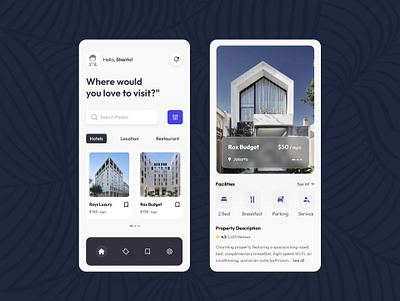 Hotel Booking App app design design ui ux visual design