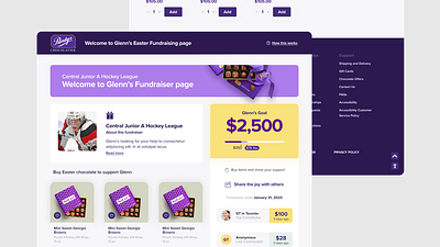 Purdys Fundraiser page graphic design ui