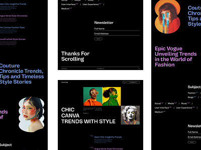 Fashion Blog Website Concept (Dark Mode) blog bloggers concept dark design fashion footer home inspiration landing minimal mode modern page ratul ui trend ui ux web website