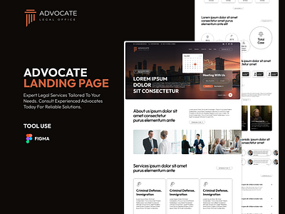 Advocate Landing Page advocate landing page design landing page lawyer landing page typography ui ux ui design website