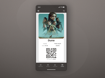 Digital Movie Ticket Design app digital movie ticket mobile modern solution qr code ticket design ui user friendly uxui