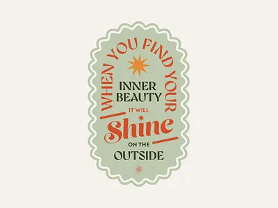 Find Your Inner Beauty badge beauty quote shine