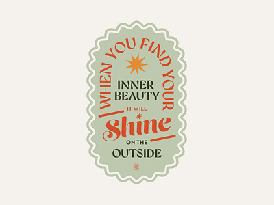 Find Your Inner Beauty badge beauty quote shine