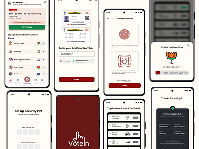 VoteIn : Online voting platform case study adroid app design casestudy ui ux voting wireframes