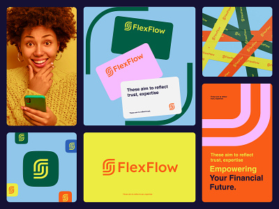 FLEX FLOW - Brand Identity app icon brand guidelines brand identity branding finance finance bank logo finance branding finance logo graphic design logo logo design mark money