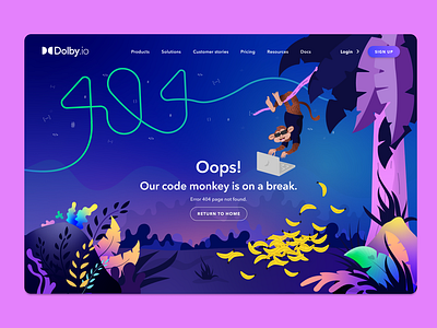 Dolby – 404 error design 404 404 error creative direction illustration marketing ui design visual design website