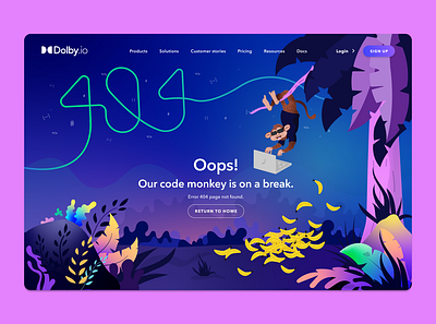 Dolby – 404 error design 404 404 error creative direction illustration marketing ui design visual design website