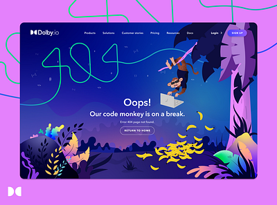 Dolby – 404 Error Design 404 404 error creative direction illustration marketing ui design visual design website