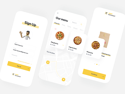 Pizzeria restaurant food order mobile UI app food mobile mobile app online online order order pizza restaurant ui ux