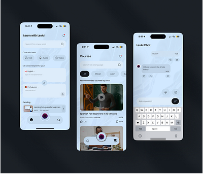 LexAI: AI mobile app for language learning. ai figma language mobile app uiux