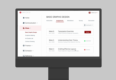 Assignments Card & Filter Interaction interaction design product design ui