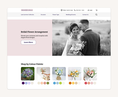 Website design elegant flower shop pastel colour promotional ui ux web design
