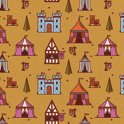 Vectober 02 // Renaissance illustration line art patterns renaissance renaissance fair repeated pattern tent texture vectober