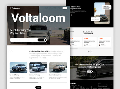 Voltaloom - Landing Page branding car landing page car website design electric car graphic design interface landing page mobile responsive simple ui ui ux user interface ux