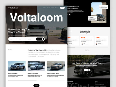 Voltaloom - Landing Page branding car landing page car website design electric car graphic design interface landing page mobile responsive simple ui ui ux user interface ux