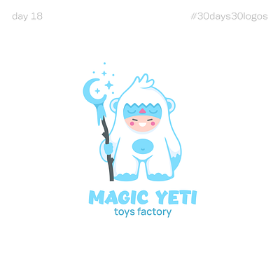 magic yeti - toys factory blue graphic design illustration logo magic toy vector yeti