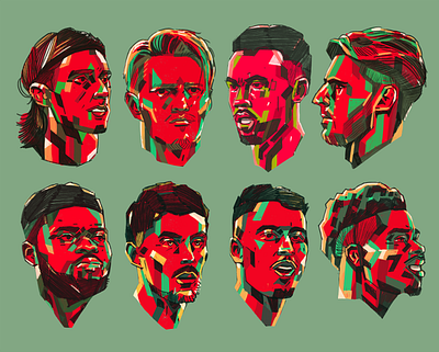 Arsenal - Portraits Illustrated arsenal arsenal portraits character football football portraits illustrated football illustration illustrator london arsenal people portrait portrait illustration portraits portraits illustrated premier league procreate soccer soccer illustrated