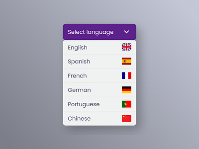 Daily UI #027 - Dropdown 027 chinese daily ui daily ui 027 design dropdown dropdown menu english french german language portuguese select language spanish ui ui design ux design