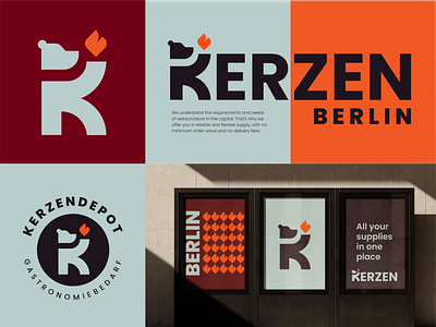 Kerzen bear berlin bear berliner bär branding candle event flame gastronomy german hotel k letter k logo restaurant supplying