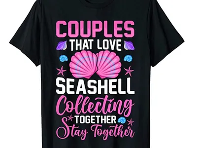 Seashell couple t-shirt design branding design designs graphic design illustrator logo t shirt tshirts typography vector